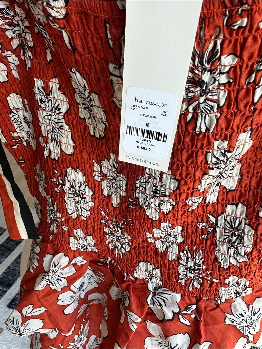 Francesca's Collections Red Floral Tie-Shoulder Sundress - Picture 3 of 4